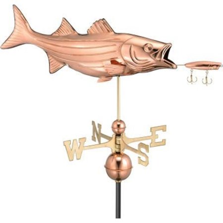 GOOD DIRECTIONS Good Directions Bass w/ Lure Weathervane, Polished Copper 9602P
